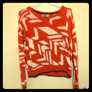 Orange geometric sweater